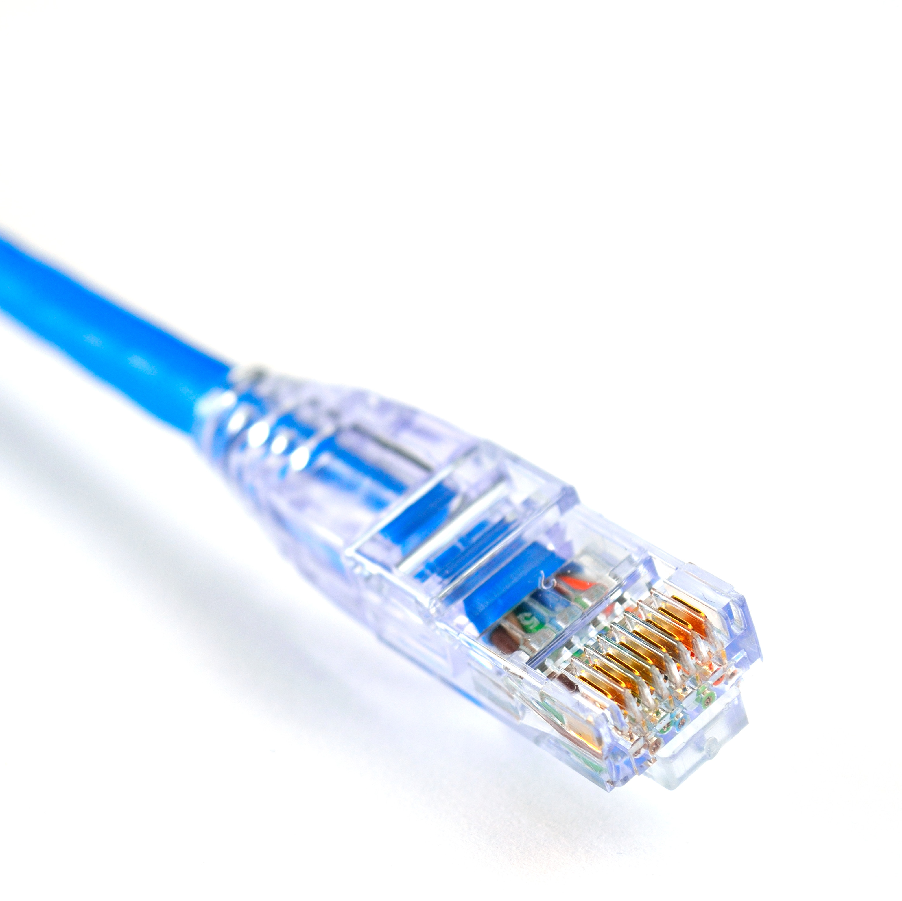 An ethernet plug attached to a cable